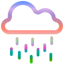 A colorful icon of a rain cloud.