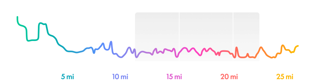 An elevation map of the 2027 Every Woman's Marathon New Orleans route, course with max elevation of 74ft and lowest elevation of -3ft.